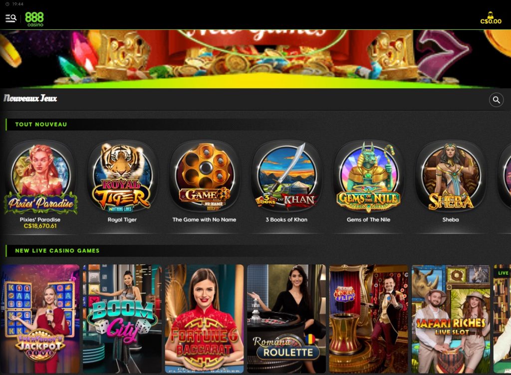 888 Casino Aperçu Desktop 2
