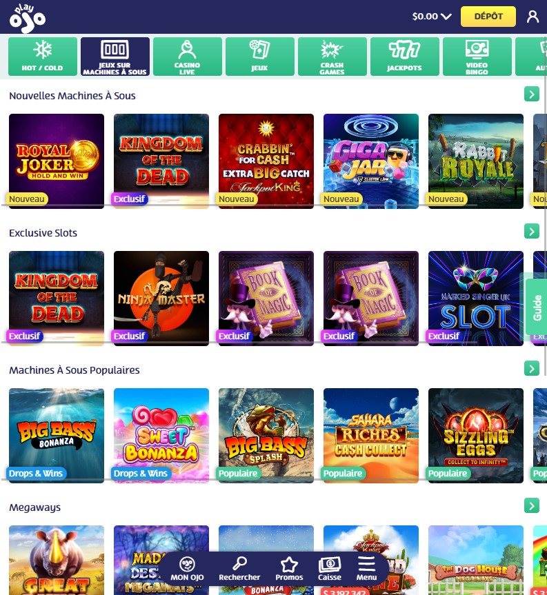 Aperçu 1 Casino Desktop PlayOjo