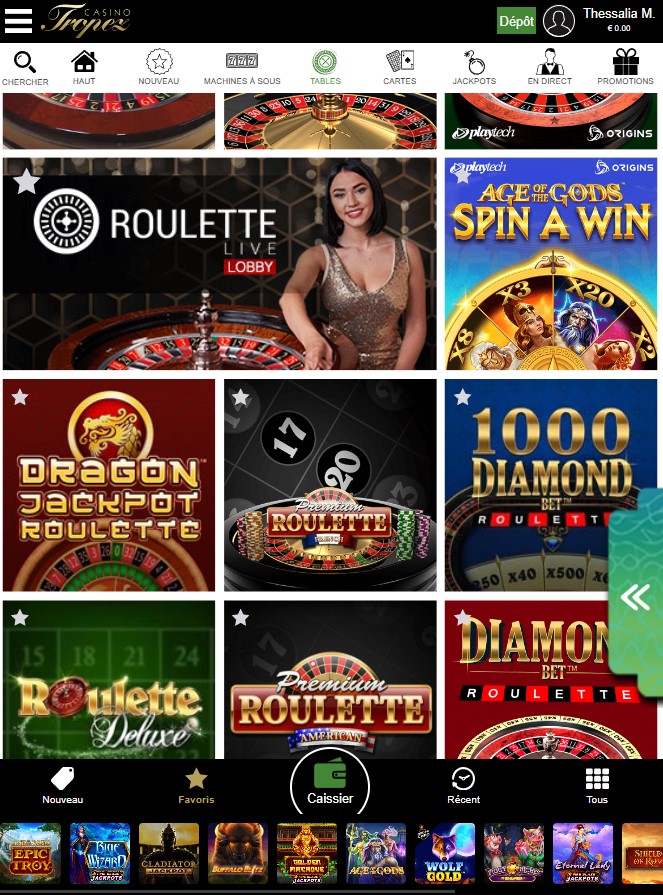 Aperçu de Casino Tropez Desktop 1