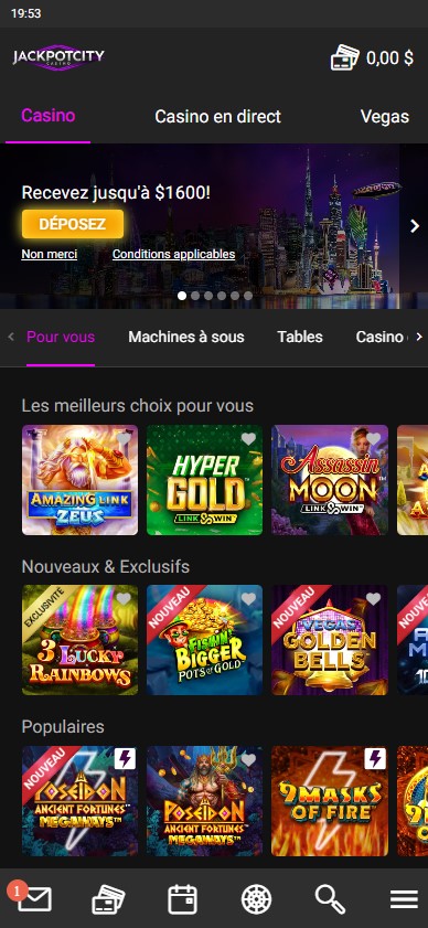 Aperçu 1 de JackpotCity Casino Mobile