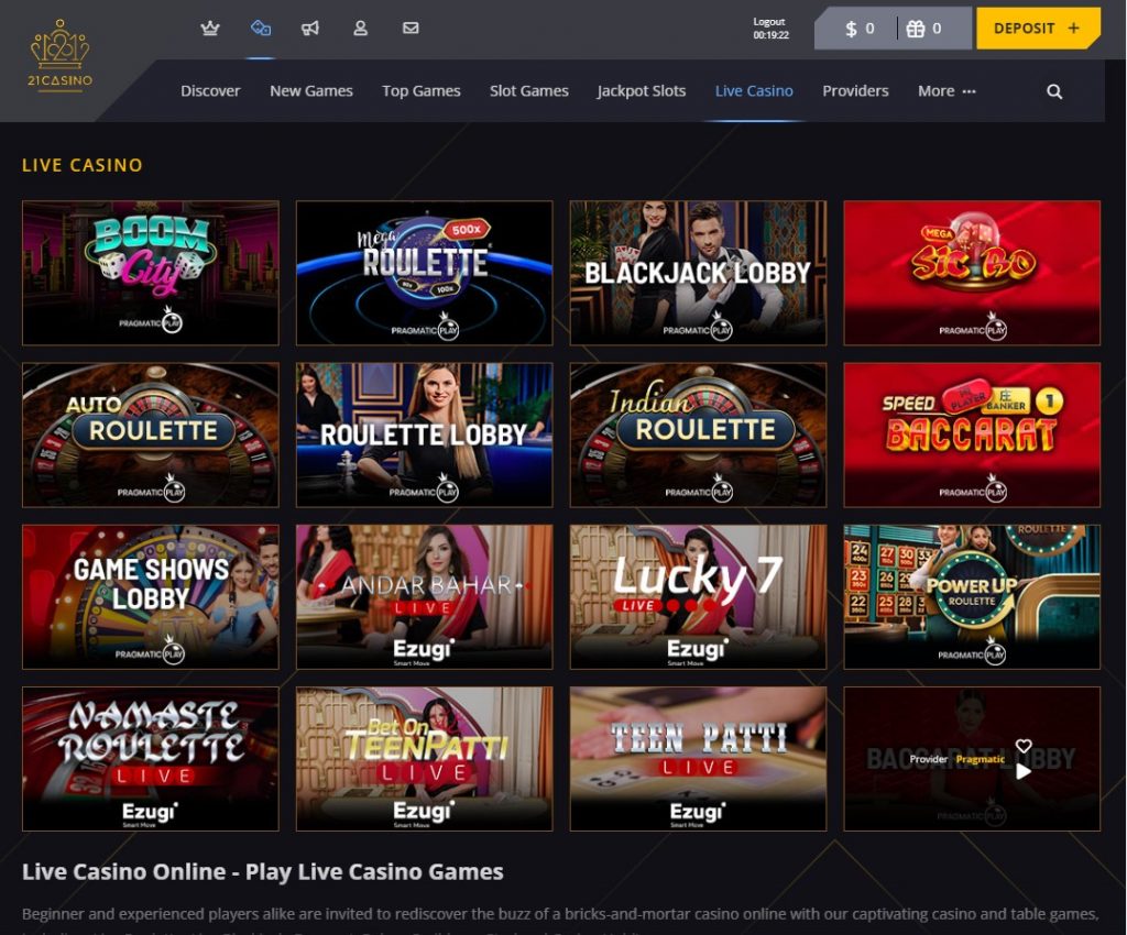 21 Casino Aperçu Desktop 2