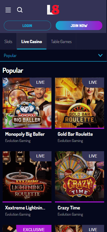 Lucky8 Casino Mobile Aperçu 1