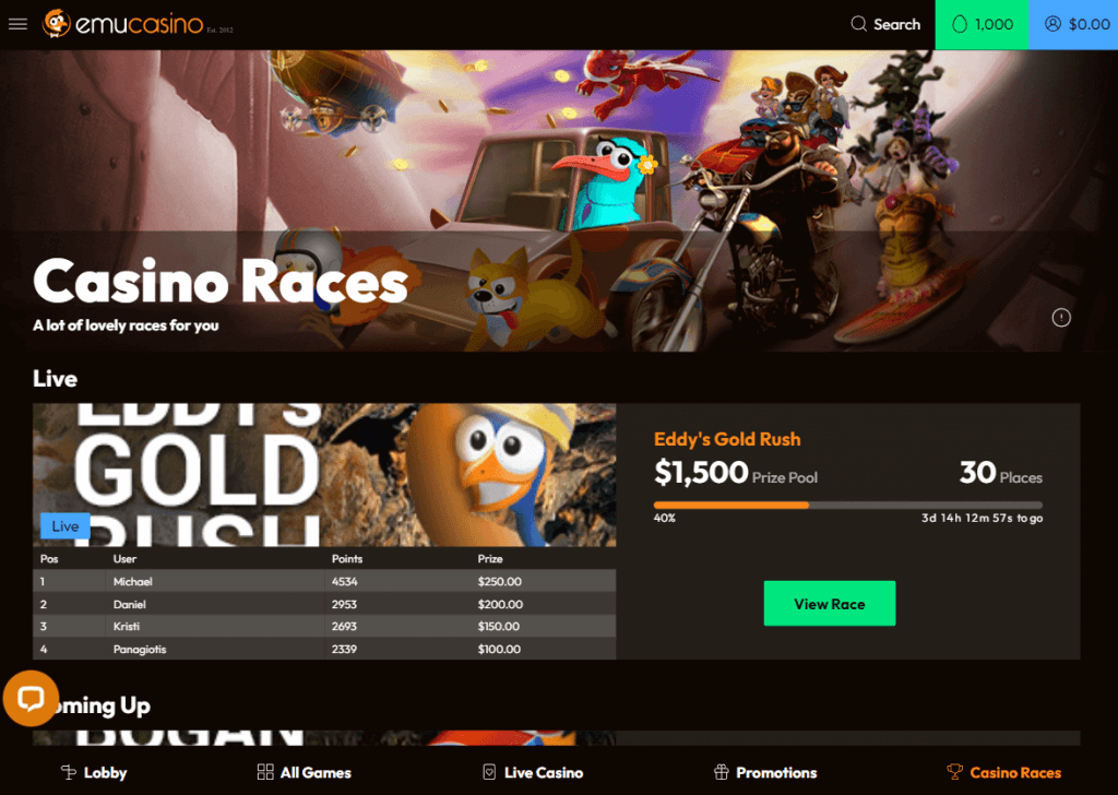 Emu Casino Desktop Aperçu 2