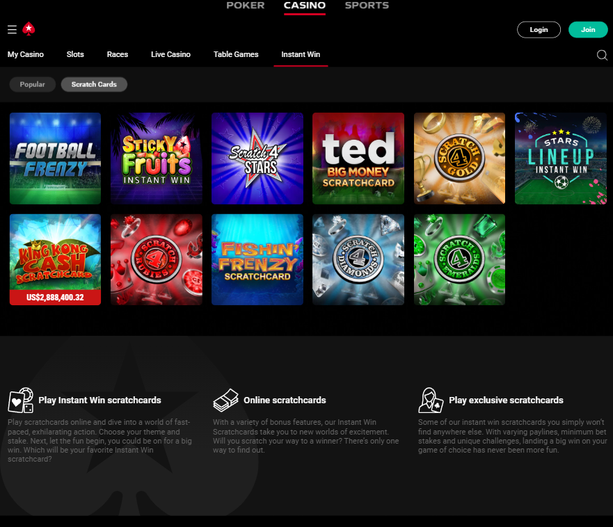 PokerStars Casino Desktop Aperçu 1