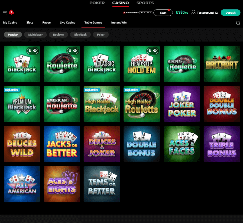 PokerStars Casino Desktop Aperçu 2
