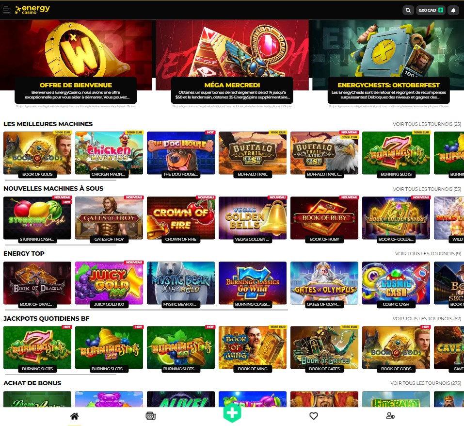 Aperçu 1 sur ordinateur Energy Casino