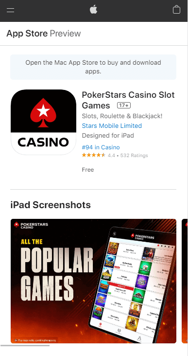 Aperçu de l'application PokerStars Casino - Image 1.