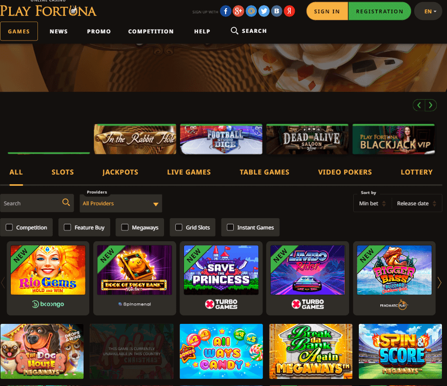 Aperçu 1 de Play Fortuna Casino sur Desktop