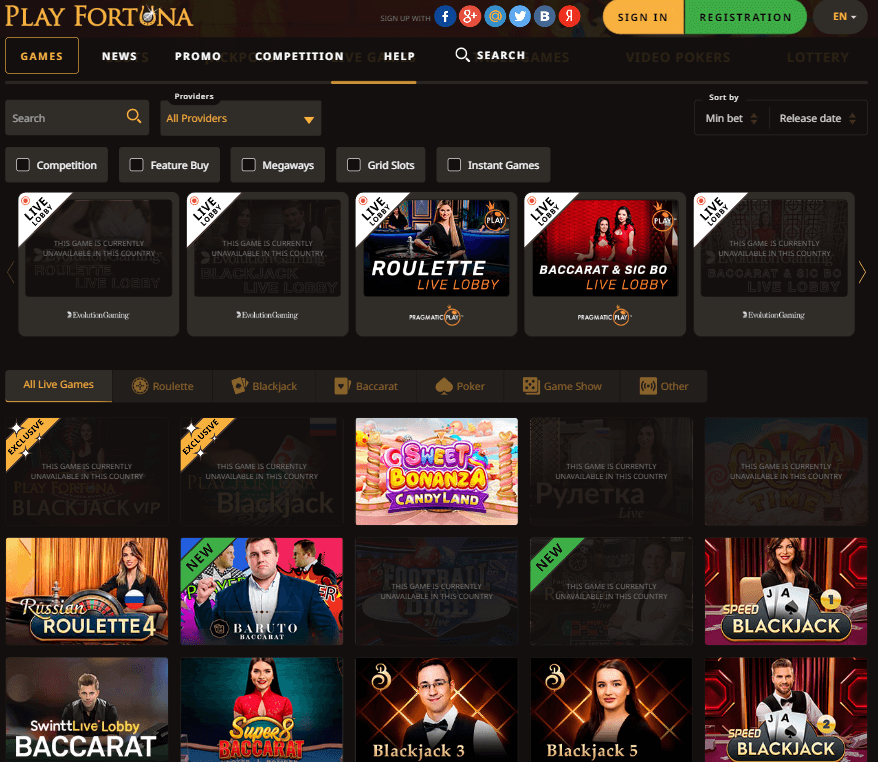 Aperçu 2 de Play Fortuna Casino sur Desktop