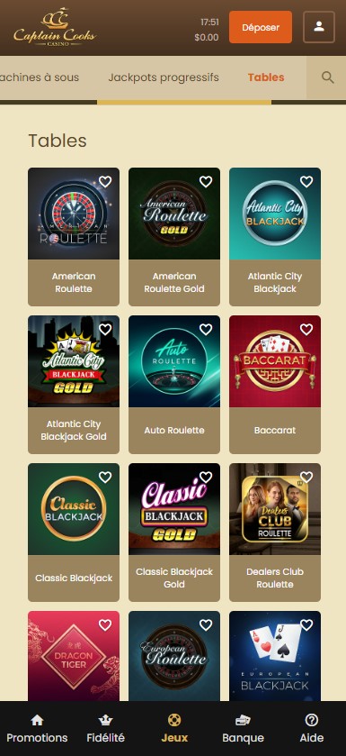 Aperçu 1 Captain Cooks Casino Mobile