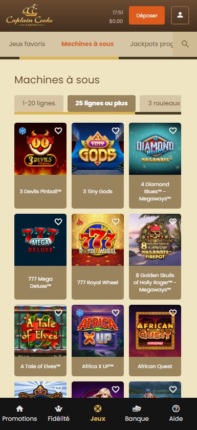 Aperçu 2 Captain Cooks Casino Mobile