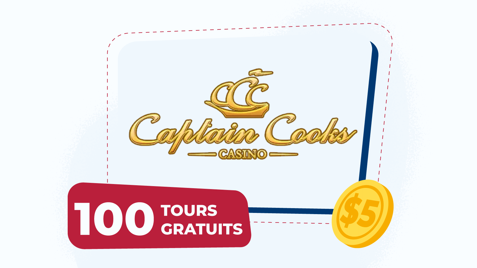 100 tours pour 5 C$ au Casino Captain Cooks
