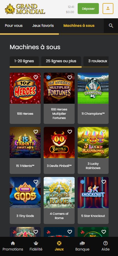 Grand Mondial Casino Mobile aperçu 2