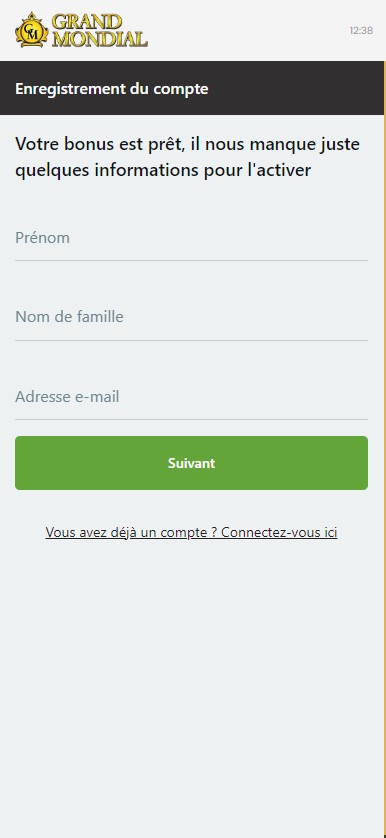 Image du processus d'inscription à Grand Mondial Casino - Image 5