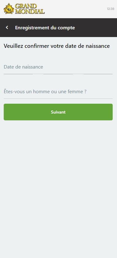 Image du processus d'inscription à Grand Mondial Casino - Image 3