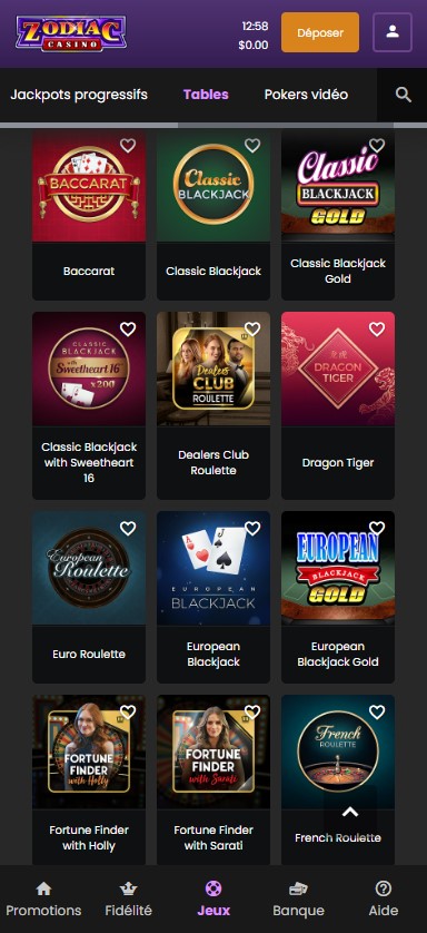Aperçu mobile 1 Zodiac Casino