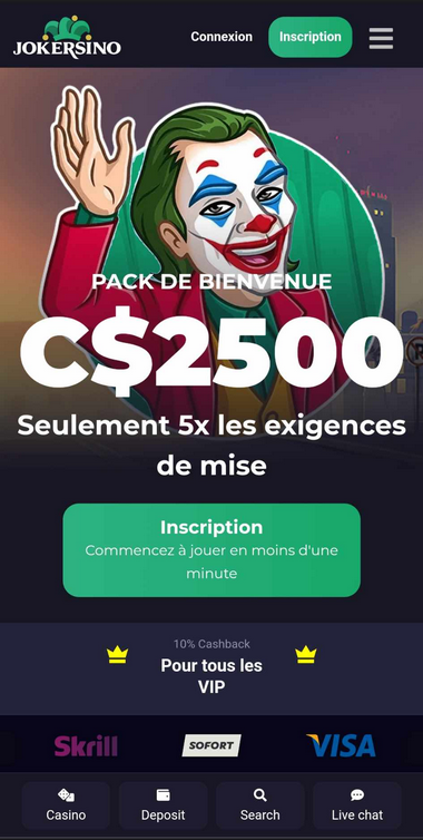 Aperçu Mobile Jokersino 1