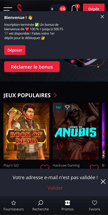 Image 1 du processus d'inscription à Starda Casino
