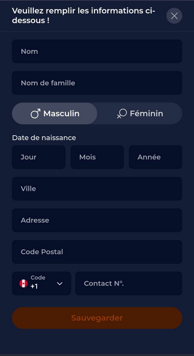 Deuxième image illustrant le processus d'inscription chez NineCasino