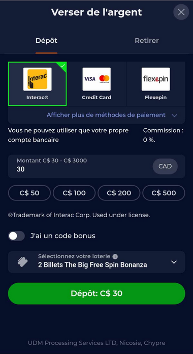 Première image illustrant le processus d'inscription chez NineCasino