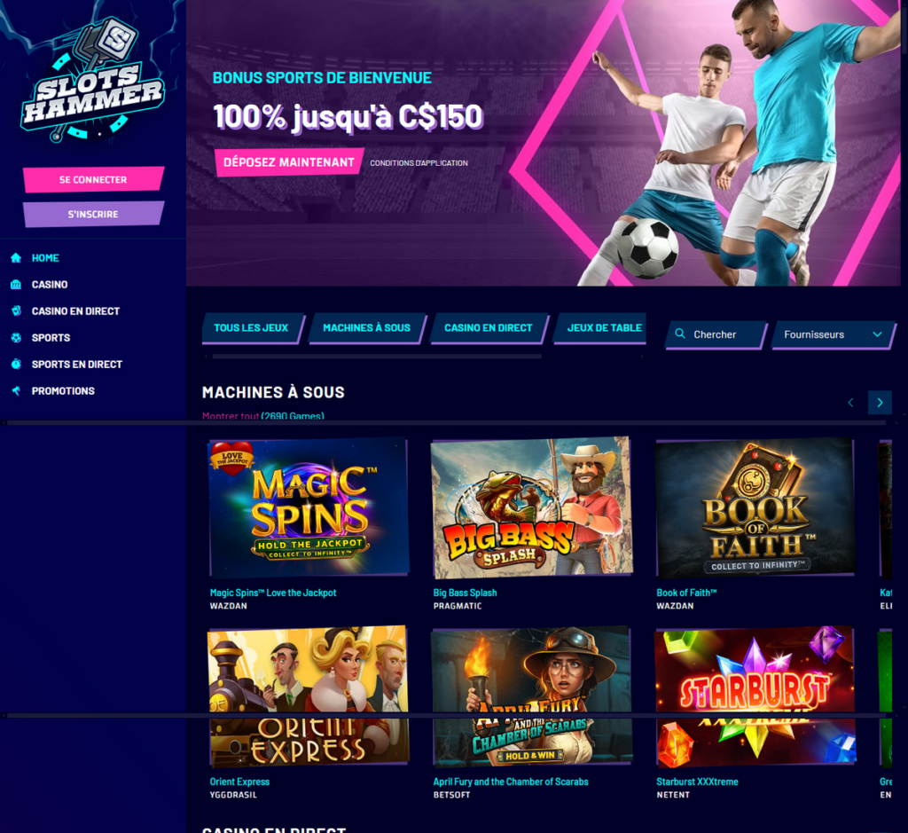 Aperçu de Slots Hammer Casino Desktop 1