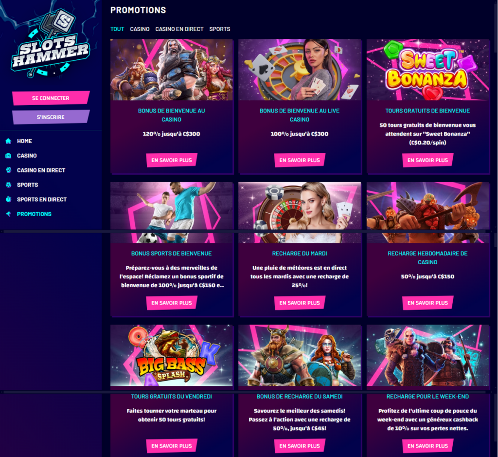 Aperçu de Slots Hammer Casino Desktop 2