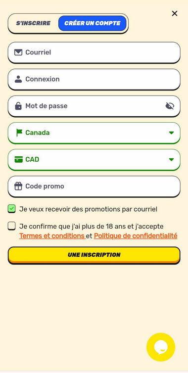 Illustration du processus d'enregistrement sur le site Gamblezen Casino.