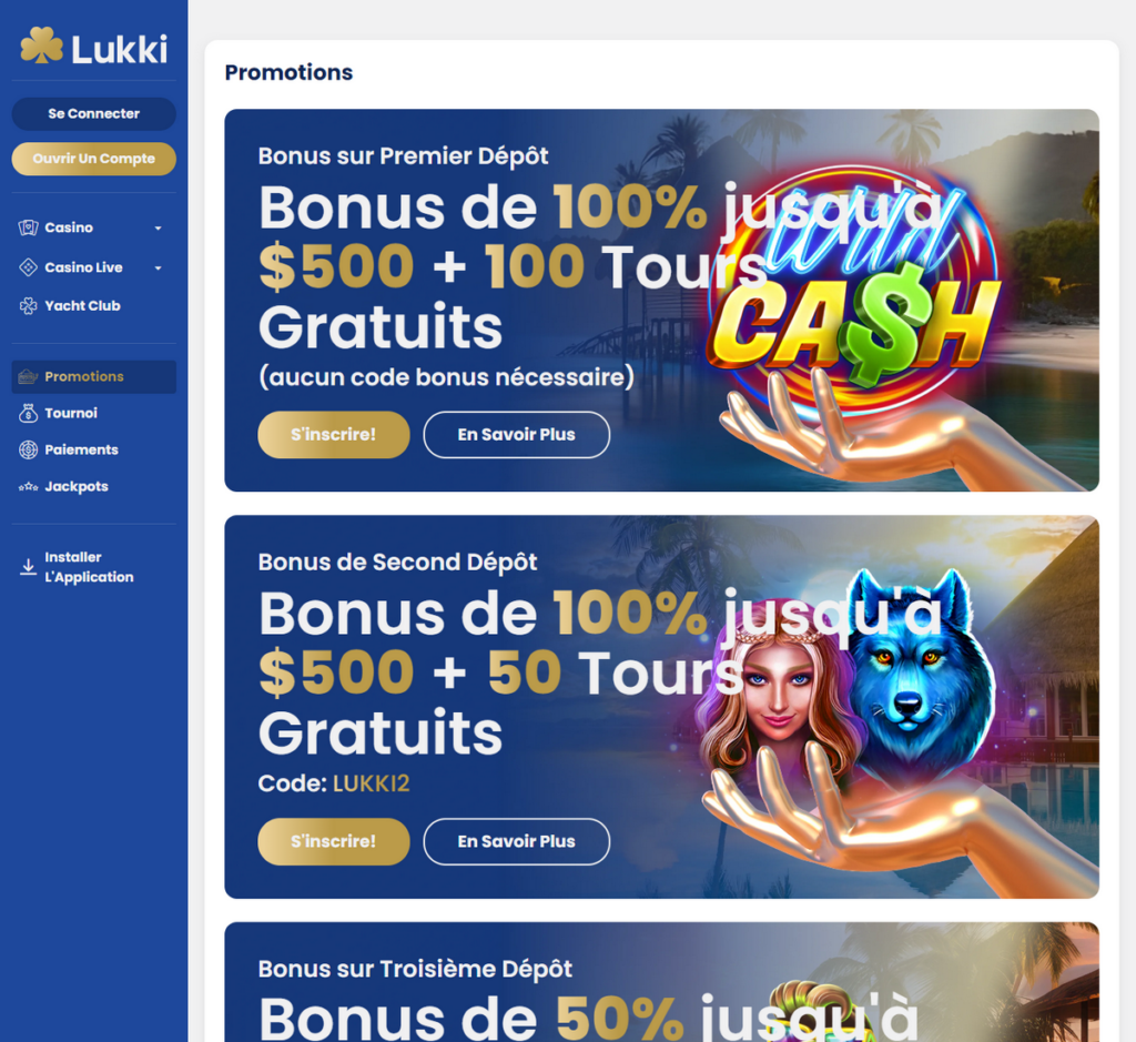 Lukki Casino Desktop Aperçu 2