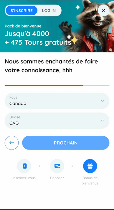 Quatrième Image du Processus d'Inscription au Rooli Casino