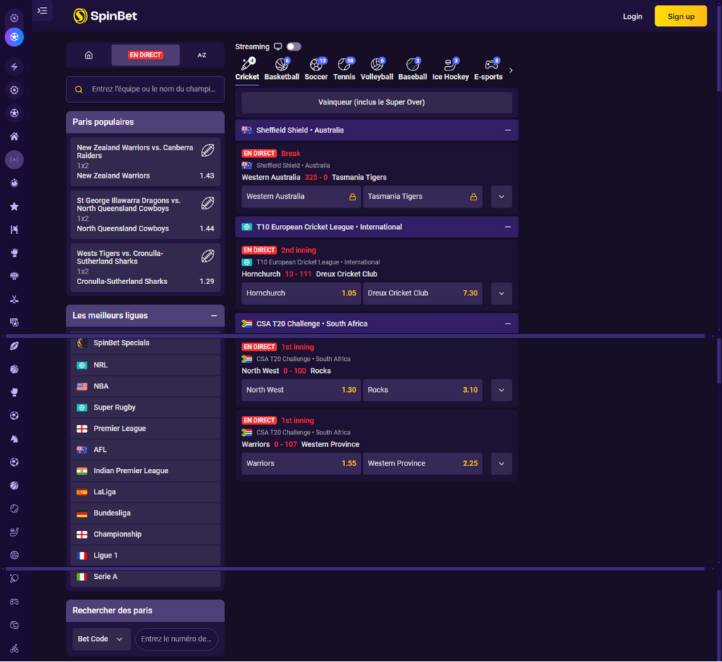 SpinBet Casino Desktop Aperçu 1