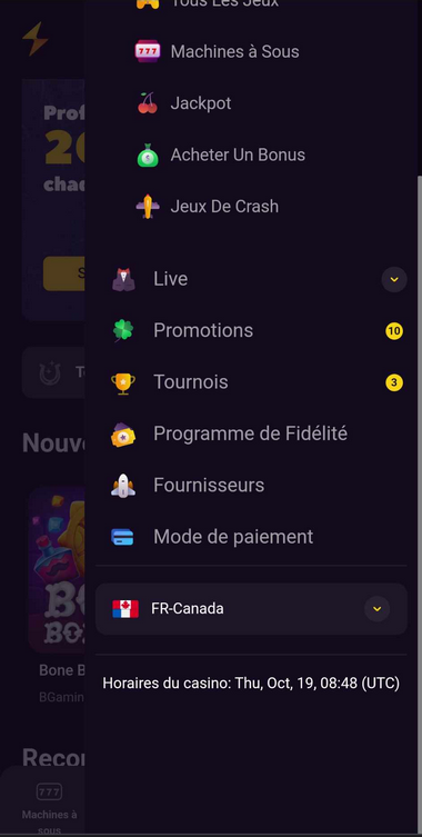 Zoome Casino Mobile Aperçu 1