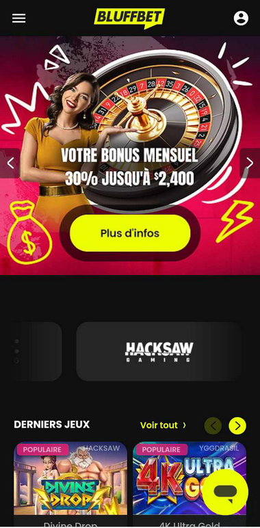 Bluffbet Casino Aperçu Mobile 1
