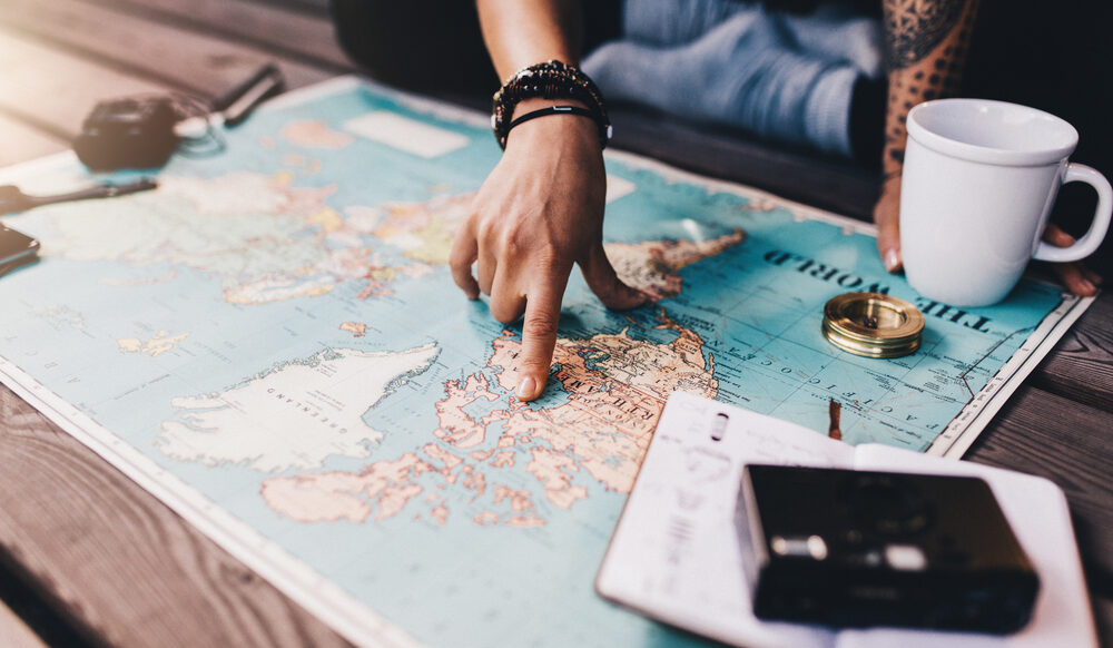 Tourist planning a trip