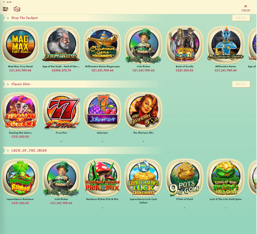 777 Casino Desktop Preview 1