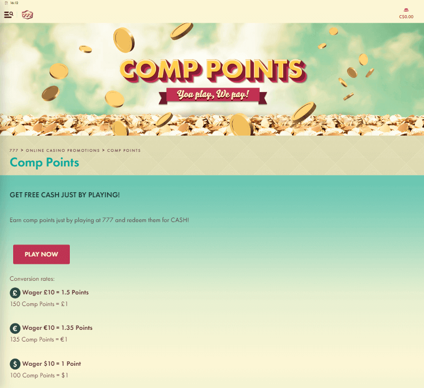 777 Casino Desktop Preview 2