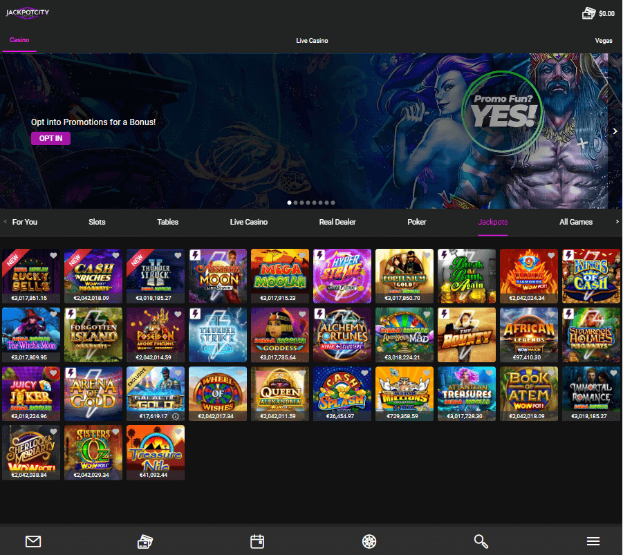 JackpotCity Casino Desktop Preview 1