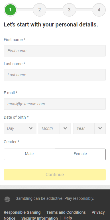 Image 1 showing Unibet Casino Registration Process