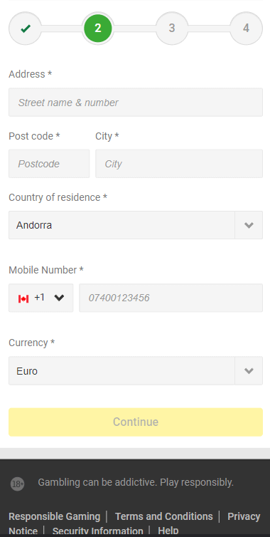 Image 2 showing Unibet Casino Registration Process