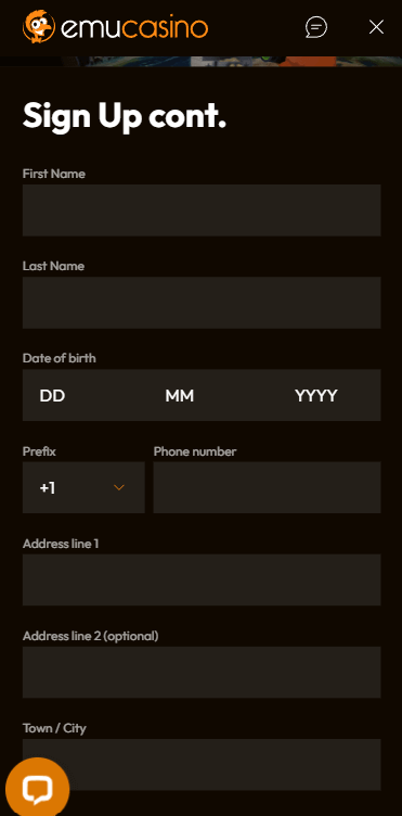 Image 2 of Emu Casino Registration Process