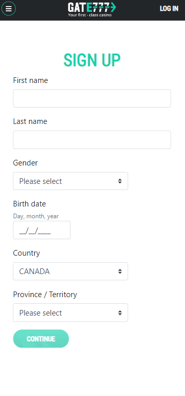 Visual guide through the Gate777 Casino account registration steps (Image 2).