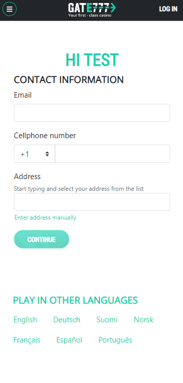 Illustration of the Gate777 Casino sign-up procedure (Image 3).