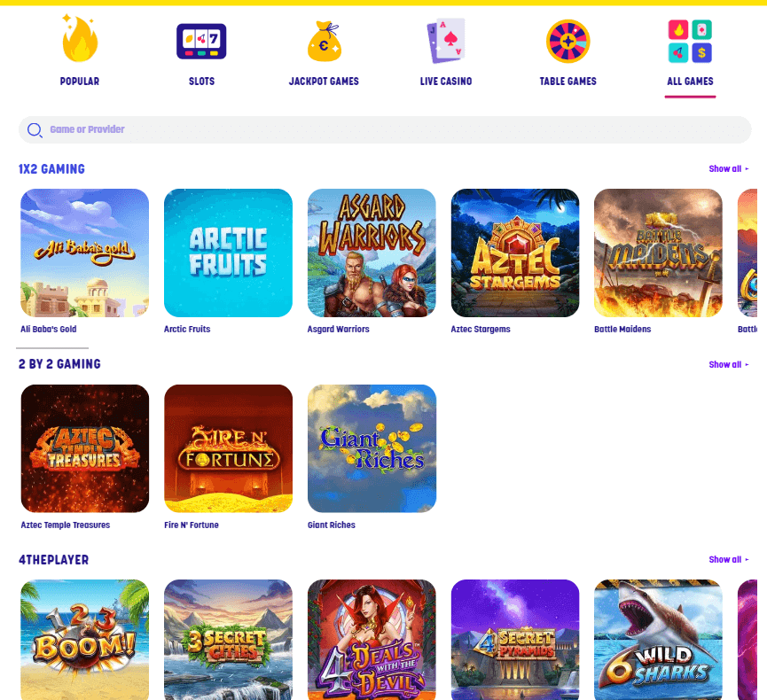 Caxino Casino Desktop Preview 1