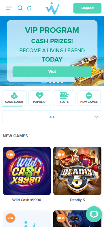 Winning Days Casino Mobile Preview 1