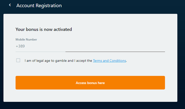 Illustration of Cosmo Casino's registration process, Image 5.