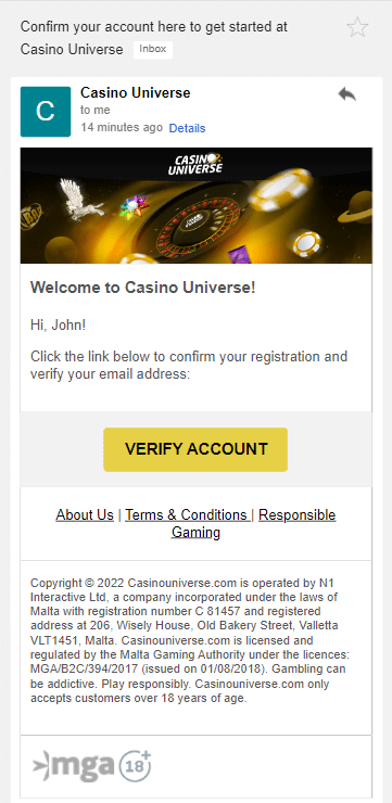 Casino Universe Registration Image, Part 3