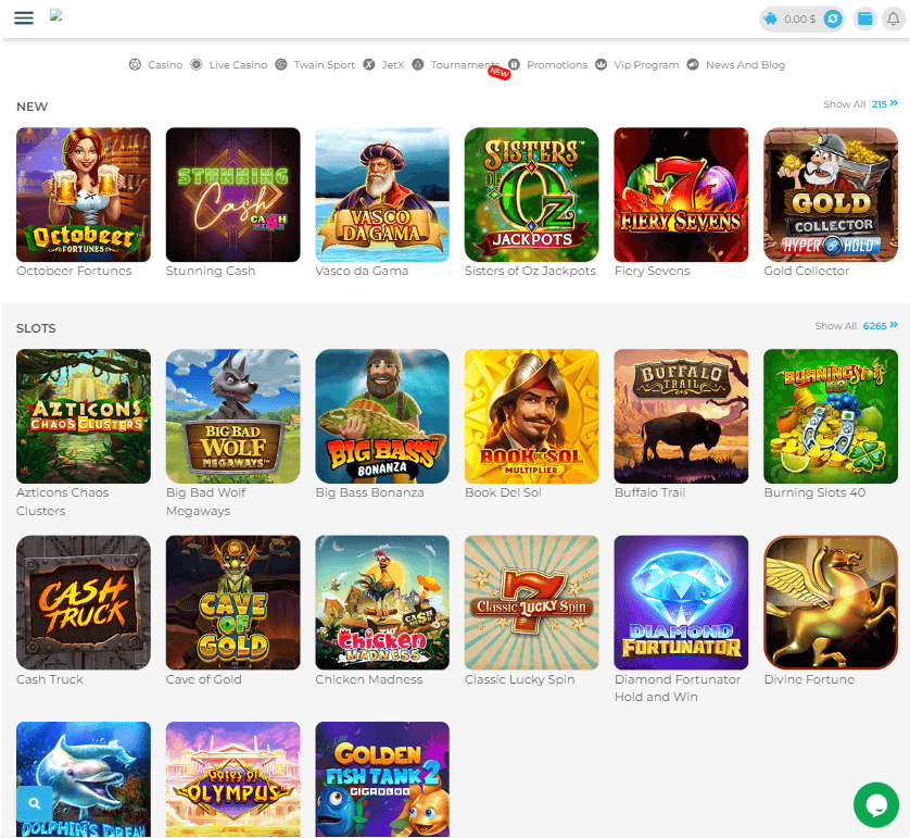 Wolfy Casino Desktop Preview 1