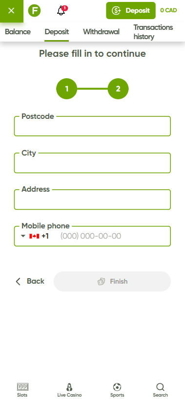 Visual guide for Fresh Casino's registration process - Image 3.