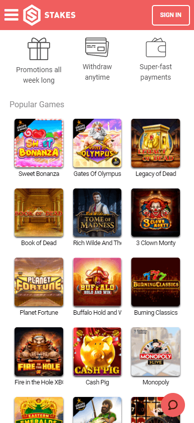Stakes Casino Mobile Preview 1