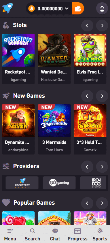 Rocketpot Casino Mobile Preview 2