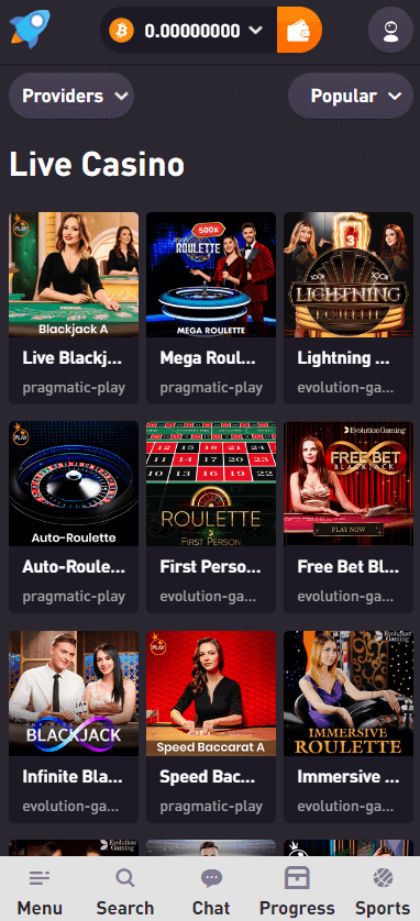 Rocketpot Casino Mobile Preview 1